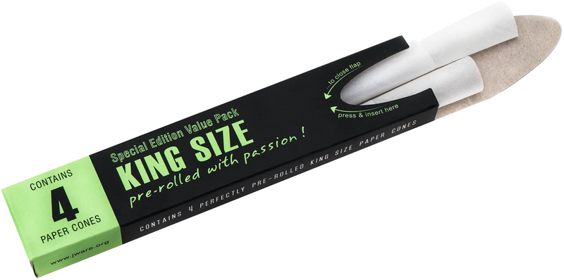 JWARE WHITE PRE ROLLED CONES KING SIZE LONG FILTER 109/30 MM